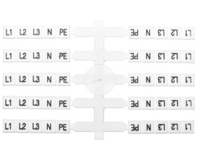 Oznacznik elastyczny do złączek szynowych EO3 /L1, L2, L3, N, PE/ 40x5szt. (200szt.) 003901816