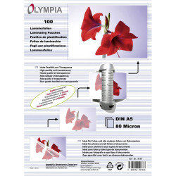 Olympia 9167 Laminate Sheet A5 Glossy 100 pcs