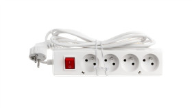 Przedłużacz Z Wyłącznikiem 4-Gniazda Z/U 10A 3M /Omy 3X1/ Biały Ps-470Ws...
