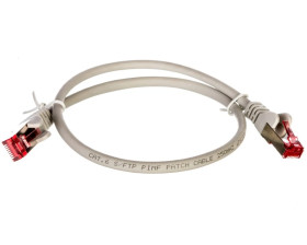 Kabel krosowy patchcord S/FTP (PiMF) kat.6 LSZH szary 0,5m 50885
