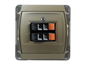 GAZELA Gniazdo głośnikowe podwójne satyna GG-2J/m/16/16 OSPEL