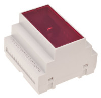 Z-109J-R Obudowa z tworzywa Z109FR wymiary: 65x90x87.5mm - mocowana na szynę z filtrem czerwonym - jasna - polistyren