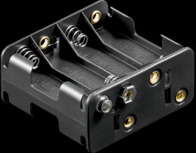 Holder for 8 Mignon batteries (AA), push-button