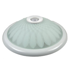 Plafon 2x40W E27 + czujnik PIR z reg. LUX szkło mrożone