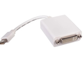 Kabel adapter miniDisplayPort 1.1a Typ miniDP/DVI-I(24+5), M/Ż biały 0,15m AK-340406-001-W