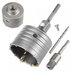 Otwornica Widiowa 80x50mm SDS+ z wiertłem pilotującym do cegły, betonu, murów i ścian GRAPHITE 55H322