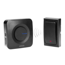 Dzwonek bezprz. Orno ONDO AC Czarny, przycisk bezbater. OR-DB-MT-156