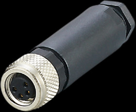 Jack, M8, 4 pole, screw connection, straight, E12464