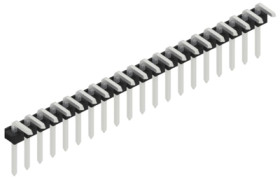 Pin header, 20 pole, pitch 2.54 mm, angled, black, 10058879