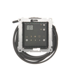 Simon 54 Regulator temp. z wyś. z czujnikiem zewn. (moduł) 16(2) A 230V czarny mat w kompl. czujnik zewn. sonda DTRNSZ.01/49