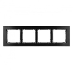 DECO Ramka uniwersalna poczwórna - aluminium szczotkowane (ramka: czarna spód: grafitowy) 12-11-DRA-4