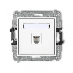 MINI Gniazdo telefoniczne pojedyncze 1xRJ11 4-stykowy beznarzędziowe biały MGT-1