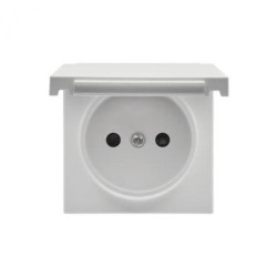 Simon 55 Pokrywa gniazda wtyczkowego pojedynczego z klapką w kolorze pokrywy do: SGZ1CM, SGZ1M Jasnoszary mat TGZ1BUZP/114