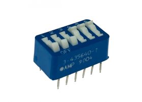 Dip switch x6 kołyskowy niebieski