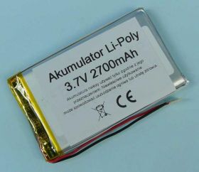 2700mAh 3,7V Li-PO 2-PIN 82x50x7mm TYP-2