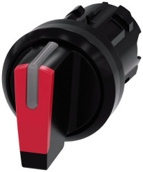 Przełącznik z możliwością podśw 22mm okrągły tworzywo czarny/czerwony kr pióro 3 poz ioii 3SU1002-2BM20-0AA0