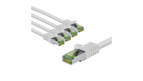 Kabel Krosowy Cat 8.1 Z Certyfikatem Ghmt, S/Ftp (Pimf), 2 M, Biały, Zestaw 5...