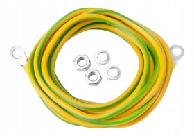Kabel uziemiający gotowy zestaw z nakrętkami LGY 4 mm2 2,5m (EK-30)