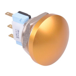 AV22PNA54 APEM Gold Mushroom 22mm Security Push Button Switch SPST