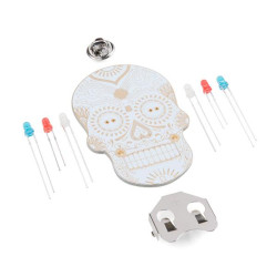 Sparkfun Day of the Geek - Soldering Badge Kit (White with Copper Trace)