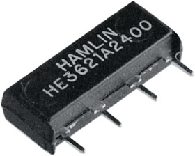 Reed relay, 5 V (DC), 1 Form A (N/O), SIP, 10 W, HE3621A0510