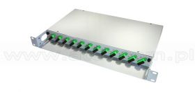 Przełącznica światłowodowa, 19", 12xSC/APC SM duplex