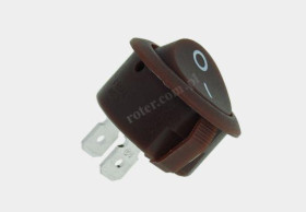 Przeł. kołyskowy okrągły 2pin/2poz 10A HQ brązowy on-off