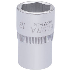 Elora 15307 18mm 1/2&quot; Square Drive Hexagon Socket