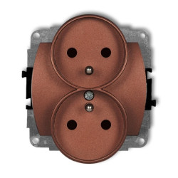 TREND Gniazdo podwójne z/u brązowy metalik 9GPR-2zp