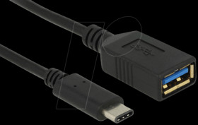 65634 USB 3.0 USB-C male &gt;USB A female 15 cm black