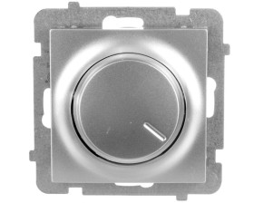AS Ściemniacz przyciskowo-obrotowy /żarowy i halogenowy/ srebro ŁP-8G/m/18