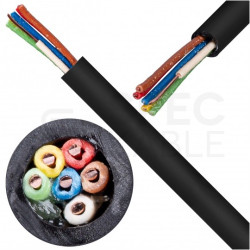 Kabel alarmowy ziemny YTDY 6x0,45mm czarny 100V domofonowy żelowany drut Mercor