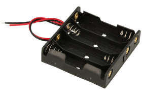 Koszyk baterii; BC304; 4xR6(AA); z przewodem 150mm; pojemnik; czarny; R6 AA