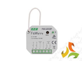 Bezprzewodowy dwukanałowy sterownik/ściemniacz LED 12V DC F&Wave moduł dopuszkowy 2-kanałowego ściemniacza FW-LED2P F&F FILIPOWS