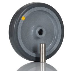 Kółko do wózka, Lite, Guma, Czarny, obc.: 60kg, śred.: 100mm, szer.: 22mm