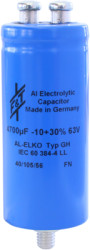 Electrolytic capacitor, 2200 µF, 160 V (DC), -10/+30 %, can, Ø 50 mm, GHB22216050080