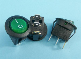 MIRS-101-8CDG 16A/12V LED GREEN SPST