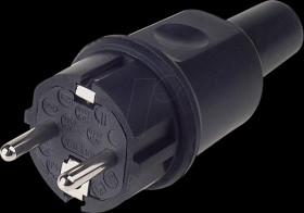 913.169 solid rubber plug, French system, IP44, black