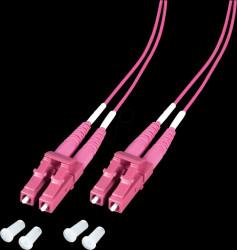O0319.2-1.2 Duplex Jumper LC-LC, 50/125µ, OM4, erica violet, 2m