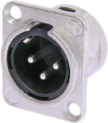 XLR panel plug, 3 pole, silver-plated, metal, NC3MD-L-1