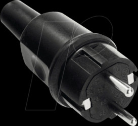 913.173 Solid rubber plug, type F – CEE 7/4, 16 A, black