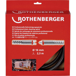 Rothenberger 72433 Drain Cleaner Rod 230cm &#xD8;16mm For 100mm Pipes