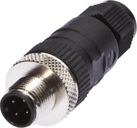VK003028, Złącze kablowe Ø3-6,5mm, 4A, 240V, -25-90C, M12 Męskie 4pin, IP67, PBT