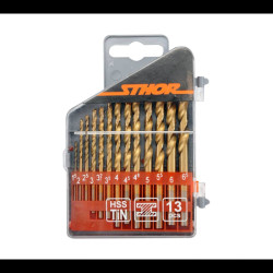 Sthor - 22300 Wiertła do metalu HSS TiN 13cz. 1,5-6,5mm