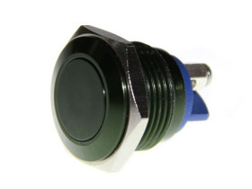 16mm Anti-vandal Metal Push Button - Dark Green