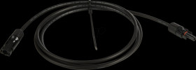 Solar cable - 6 mm², male to female 2 m, black