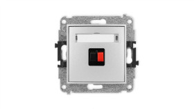 Icon Mechanizm Gniazda Głośnikowego Pojedynczego Srebrny Metalik 7Igg-1