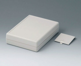 ABS shell housing, (L x W x H) 120 x 118 x 45.5 mm, gray white (RAL 9002), A9413757