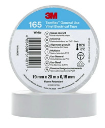 Taśma izolacyjna 19mm x 20m PVC Temflex 165 biała 7100184808