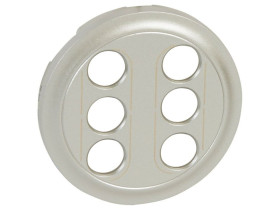 CELIANE Plakietka gniazd podwójnych 3x RCA "żeńskich" tytanowa 068514 LEGRAND